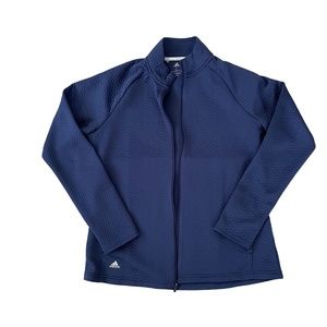 Adidas Ribbed Textured Golf Jacket Navy Large Full Zip